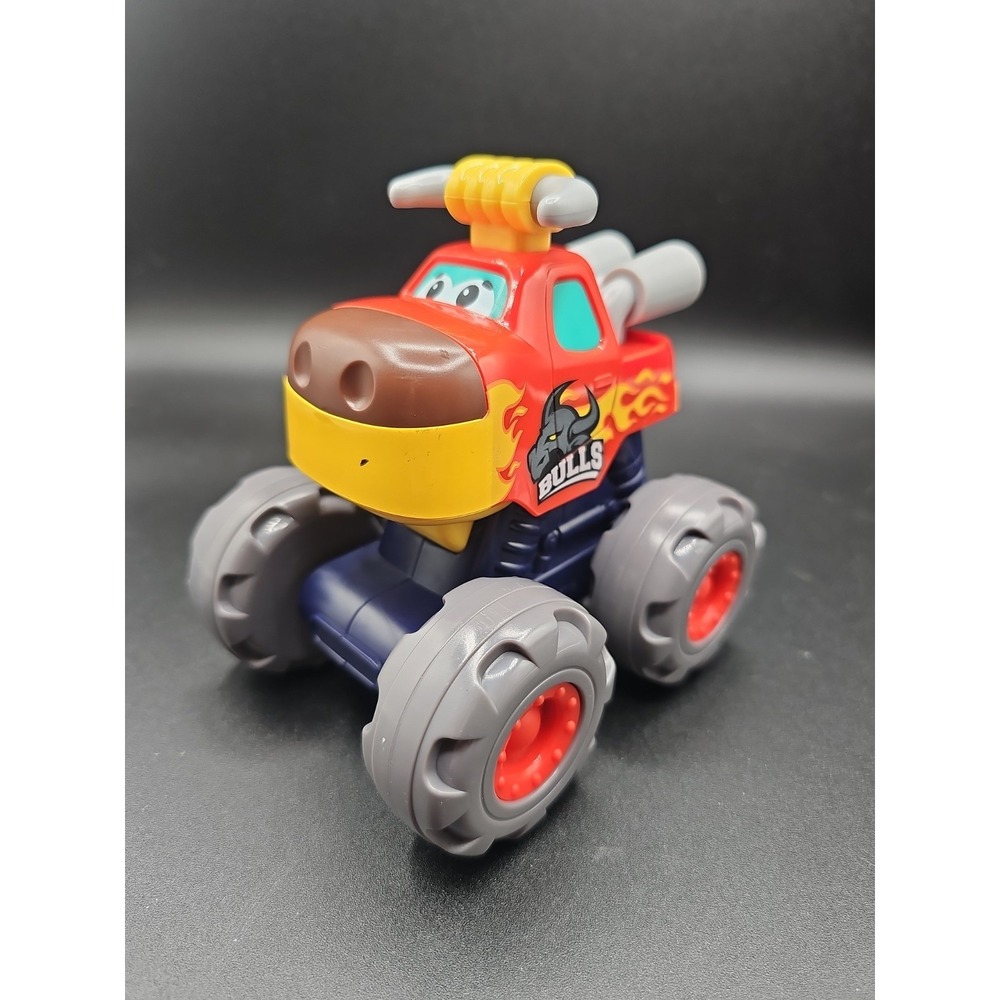 Hola Pull Back Big Wheel Cars Monster Truck Bull EUC